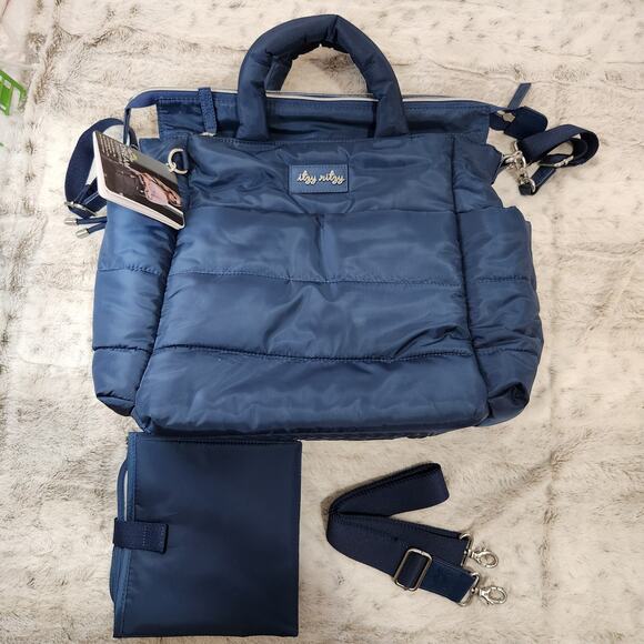 NWT Itzy Ritzy Chic Blue Puffer Dream Convertible Baby Diaper Bag - Picture 2 of 9